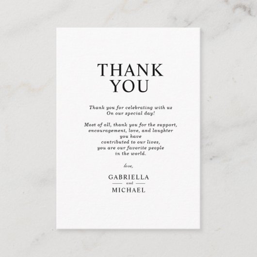 Classic Eenvoudig Minimalistisch Dank u Behuizing  Informatiekaartje (Voorkant)