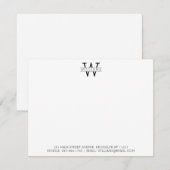 Classic Eenvoudig Monogram Naam Adres Professionee Notitiekaartje (Voorkant / Achterkant)