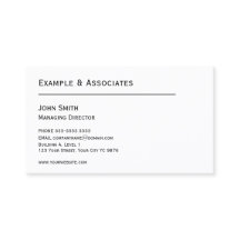 Classic eenvoudig wit Visitekaartje met je logo