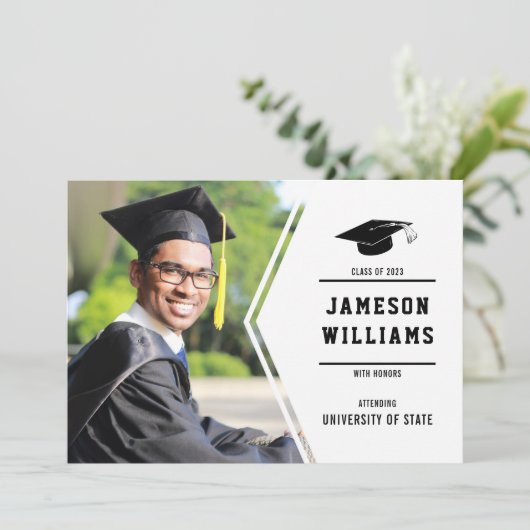 CLASSIC EENVOUDIGE aankondiging van het Afstuderen (Staand voorkant)