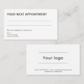 Classic eenvoudige Afspraakkaart, met uw logo Afsprakenkaartje (Voorkant / Achterkant)