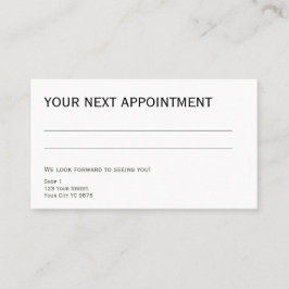 Classic eenvoudige Afspraakkaart, met uw logo Afsprakenkaartje