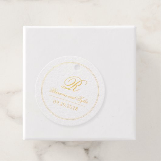 Classic Eenvoudige Elegantie Bruiloft Folie Favor  Bedankjes Labels (Met doos)