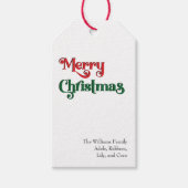 Classic Eenvoudige Merry Christmas Family Gift Lab Cadeaulabel (Voorkant)