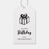 Classic Eenvoudige Typografie Gelukkige Verjaardag Cadeaulabel (Achterkant)