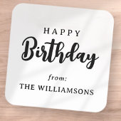 Classic Eenvoudige Typografie Gelukkige Verjaardag Vierkante Sticker