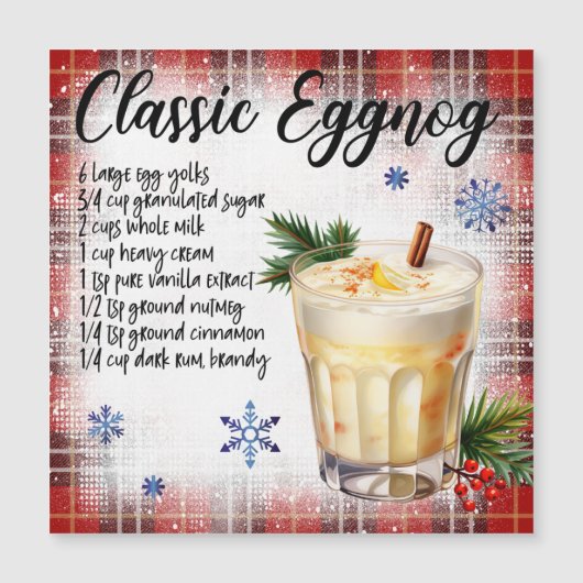 Classic Eggnog Recept Magnetische Kaart (Voorkant)