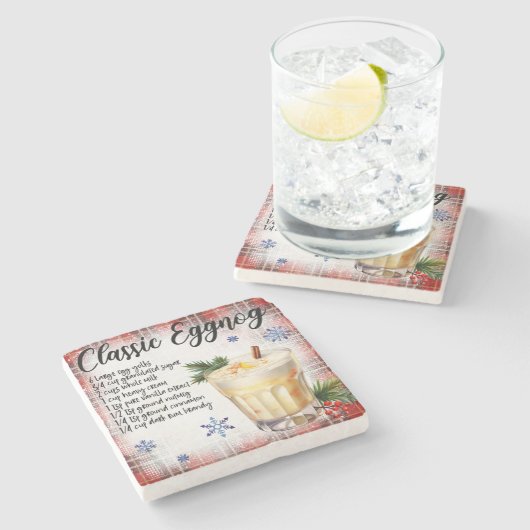 Classic Eggnog Recept Marmeren Onderzetter (Zijkant)