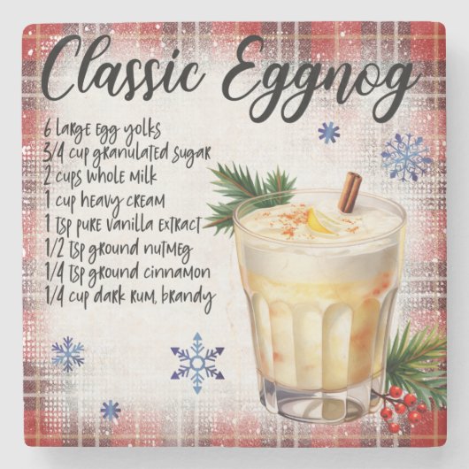 Classic Eggnog Recept Marmeren Onderzetter (Voorkant)