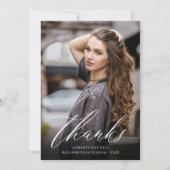 Classic Elegance Afstuderen foto Bedankkaart (Voorkant)