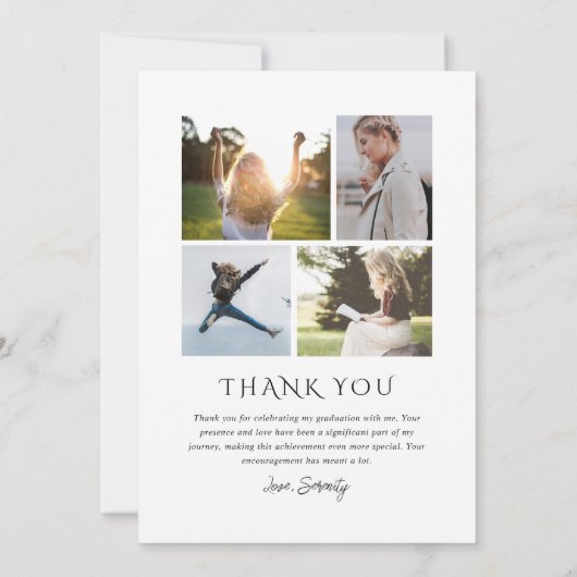 Classic Elegance Afstuderen foto Bedankkaart (Achterkant)