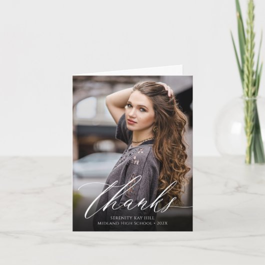 Classic Elegance Afstuderen foto Bedankkaart (Voorkant)
