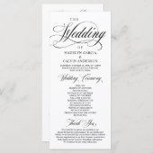 Classic Elegance Black Script, Wedding Ceremonie P Programmakaart (Voorkant / Achterkant)