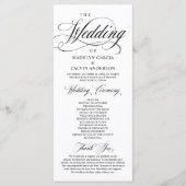 Classic Elegance Black Script, Wedding Ceremonie P Programmakaart (Voorkant)