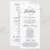 Classic Elegance Black Script, Wedding Ceremony P Programmakaart (Voorkant / Achterkant)
