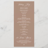 Classic Elegance Black Script, Wedding Ceremony Programmakaart (Achterkant)