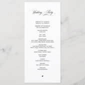Classic Elegance Black Script, Wedding Ceremony Programmakaart (Achterkant)