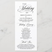 Classic Elegance Black Script, Wedding Ceremony Programmakaart (Voorkant)