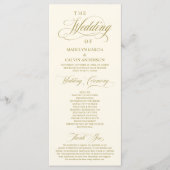 Classic Elegance Black Script, Wedding Ceremony Programmakaart (Voorkant)