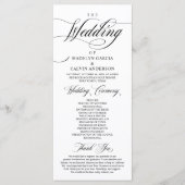Classic Elegance Black Script, Wedding Ceremony Programmakaart (Voorkant)