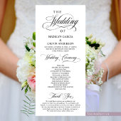Classic Elegance Black Script, Wedding Ceremony Programmakaart
