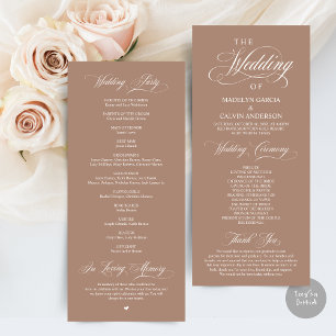 Classic Elegance Black Script, Wedding Ceremony Programmakaart