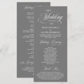 Classic Elegance Black Script, Wedding Ceremony Programmakaart (Voorkant / Achterkant)