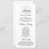Classic Elegance Black Script, Wedding Ceremony Programmakaart (Voorkant / Achterkant)