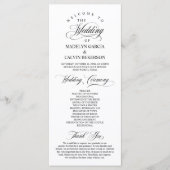 Classic Elegance Black Script, Wedding Ceremony Programmakaart (Voorkant)