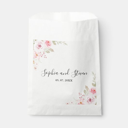 Classic Elegance: Blush Rose Wedding Bedankzakje (Voorkant)