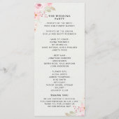 Classic Elegance: Blush Rose Wedding Programmakaart (Achterkant)