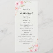 Classic Elegance: Blush Rose Wedding Programmakaart (Voorkant)