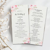 Classic Elegance: Blush Rose Wedding Programmakaart