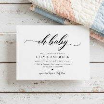 Classic Elegance Calligraphy Script Baby shower in