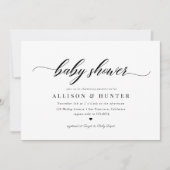 Classic Elegance Calligraphy Script Baby shower Kaart (Voorkant)