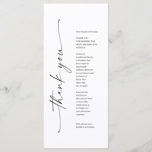Classic Elegance Double Sided Wedding Menu (Achterkant)