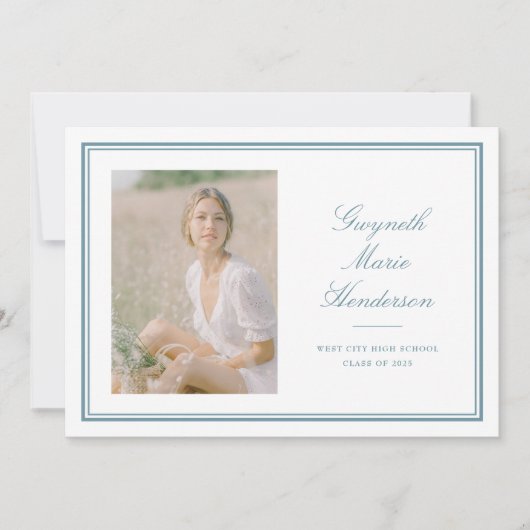 Classic Elegance Foto Afstuderen Aankondiging (Voorkant)