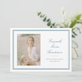 Classic Elegance Foto Afstuderen Aankondiging (Staand voorkant)