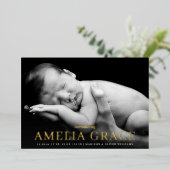 Classic Elegance Foto FOLIE geboortebekendmaking Folie Uitnodiging (Staand Voorkant)