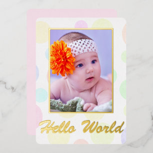 Classic Elegance Foto FOLIE geboortebekendmaking Folie Uitnodiging