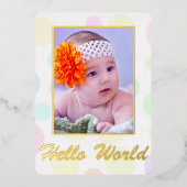 Classic Elegance Foto FOLIE geboortebekendmaking Folie Uitnodiging (Voorkant)