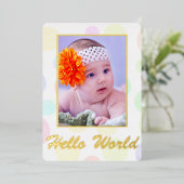 Classic Elegance Foto FOLIE geboortebekendmaking Folie Uitnodiging (Staand Voorkant)