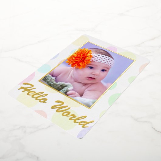 Classic Elegance Foto FOLIE geboortebekendmaking Folie Uitnodiging (Gedraaid)