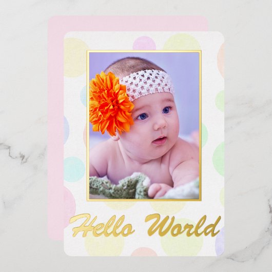 Classic Elegance Foto FOLIE geboortebekendmaking Folie Uitnodiging (Voorkant / Achterkant)