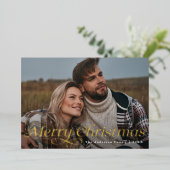 Classic Elegance Gold Vrolijk Kerstfeest Kaart (Staand Voorkant)