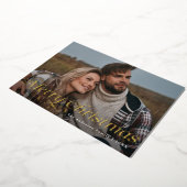 Classic Elegance Gold Vrolijk Kerstfeest Kaart (Gedraaid)