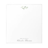 Classic Elegance Greenery Personalized Stationery Notitieblok (Voorkant)