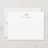 Classic Elegance Greenery Personalized Stationery Notitiekaartje (Voorkant)