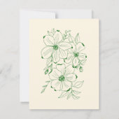 Classic Elegance Ivory & Emerald Floral Wedding Bedankkaart (Achterkant)