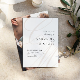 Classic Elegance kalligrafie monogram bruiloft Kaart